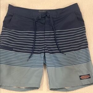 Vineyard Vines Navy and Light Blue Striped Board Shorts